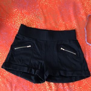 Black knit shorts